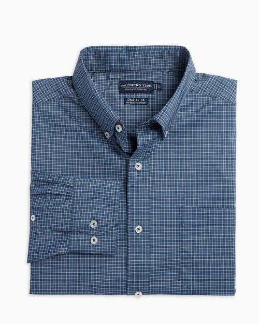 Men * | Discounts Andy Brr Plaid Intercoastal Sport Shirt By Southern Tide