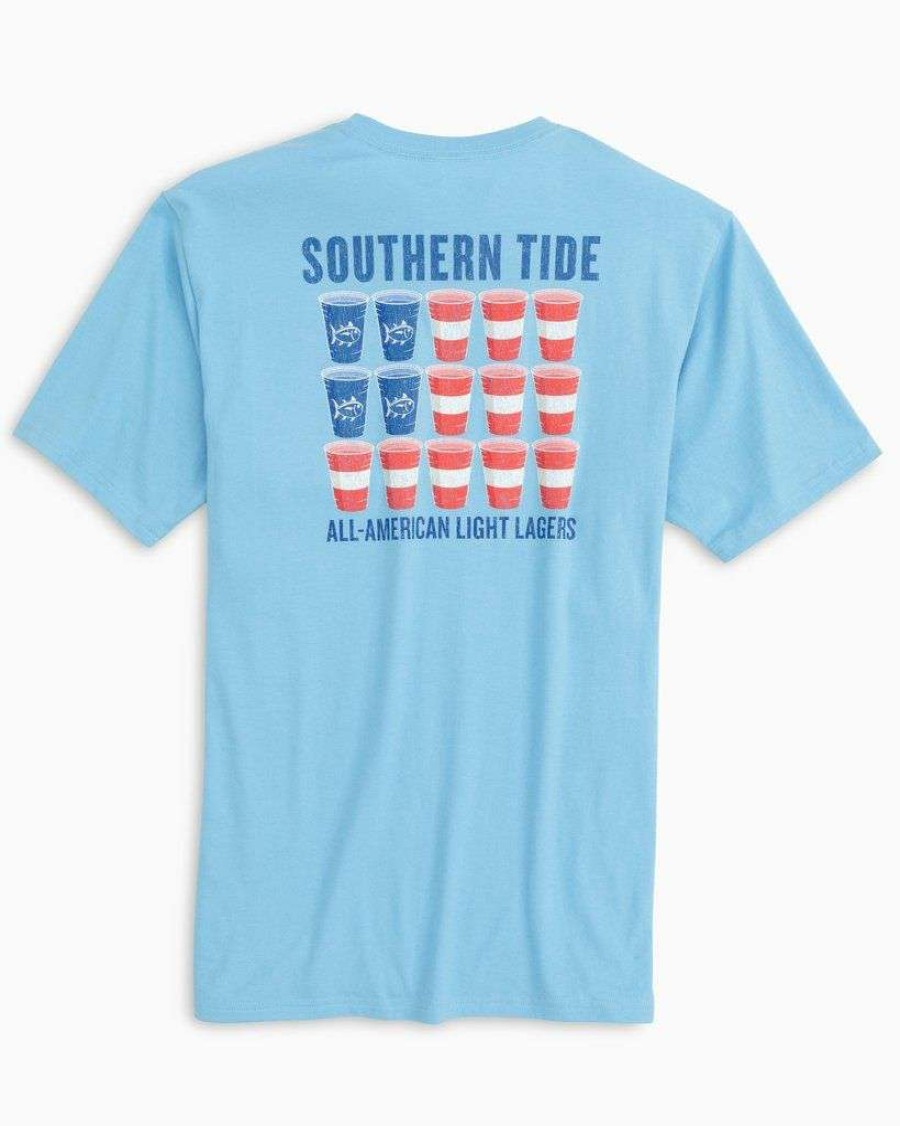 Men * | Discounts All American Light Lager Tee By Southern Tide Ocean Channel