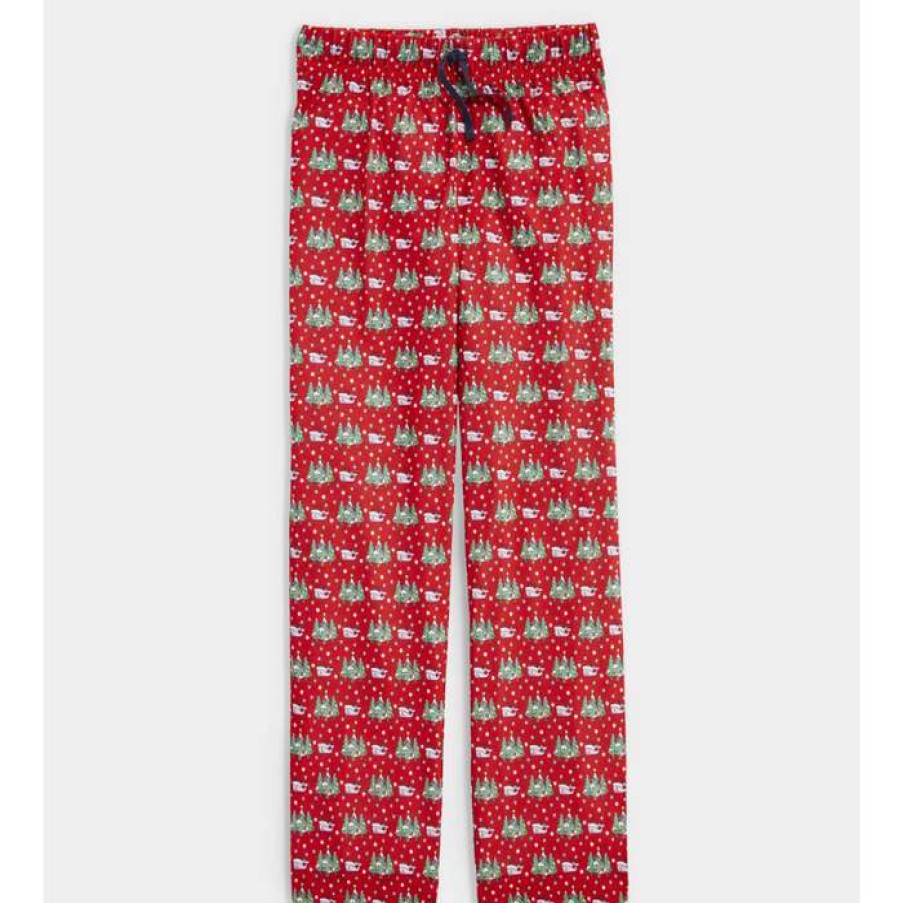 Kids * | Sale Youth Holiday Santa Whale Lounge Pants By Vineyard Vines