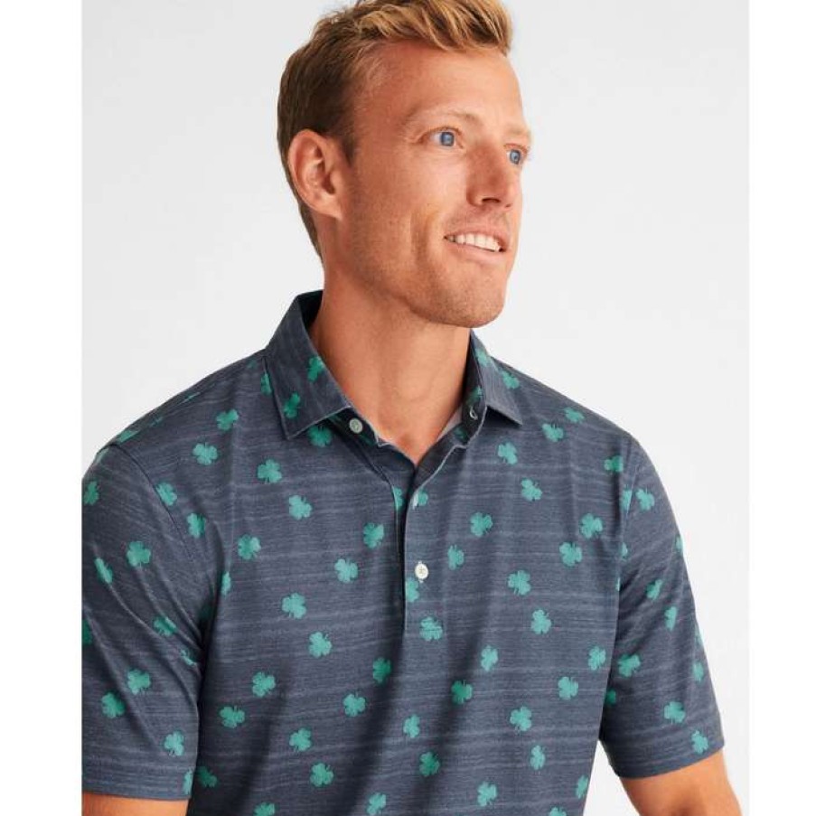 Men * | Sale Lucky Streak Clover Printed Polo By Johnnie-O Lake