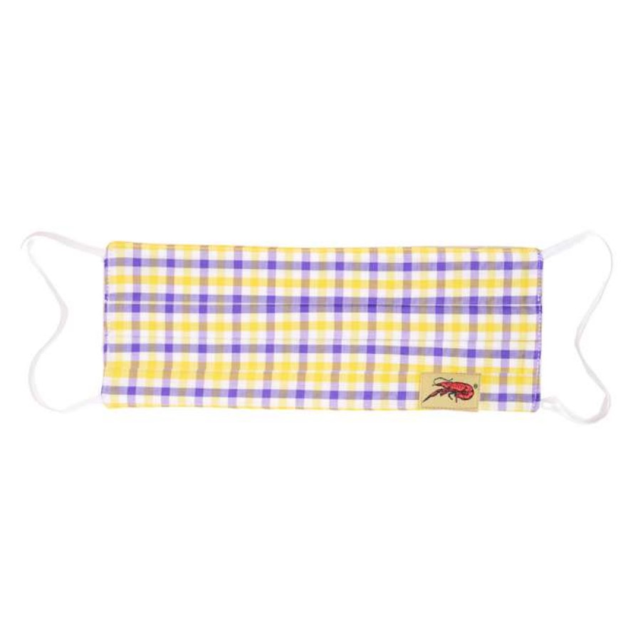 Crawfish * | Latest Crawfish Purple & Gold Gameday Gingham Mask