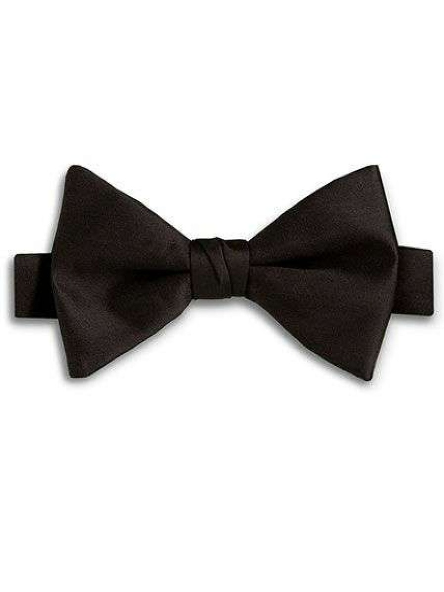 Men * | Sale Pre-Tied Satin Bow Tie By David Donahue Black