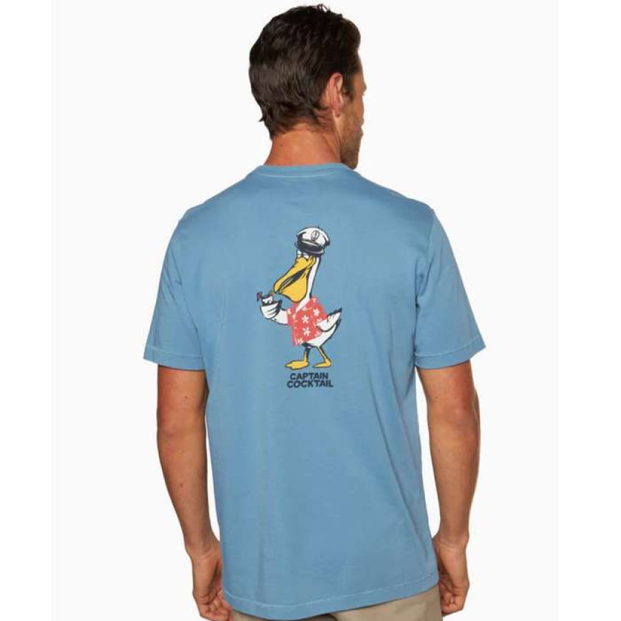 Men * | Clearance Pelican Captain Cocktail Tee By Toes On The Nose Ocean