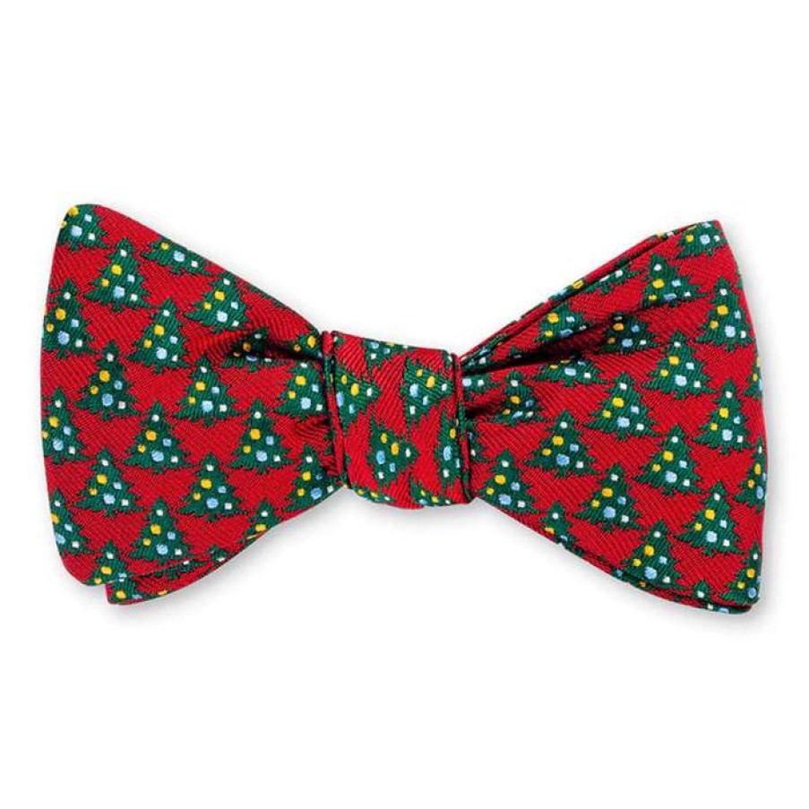 Men * | Special Christmas Tree Bow Tie By Hanauer Red