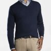 Men * | Hot Selling Merino Wool V-Neck Sweater By Peter Millar