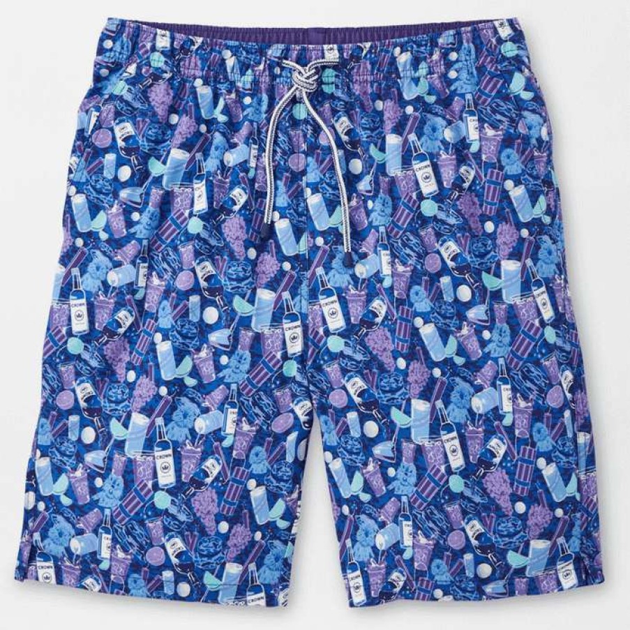 Men * | Lower Prices Transfusion Cocktails Swim Trunk By Peter Millar Atlantic Blue