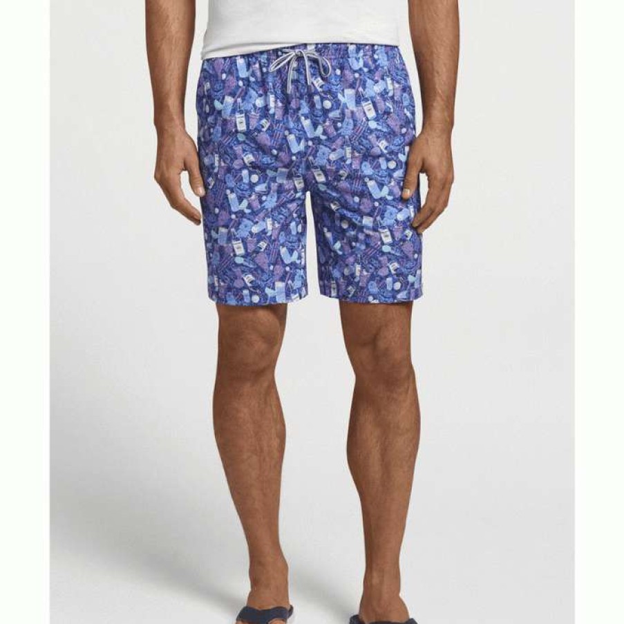 Men * | Lower Prices Transfusion Cocktails Swim Trunk By Peter Millar Atlantic Blue