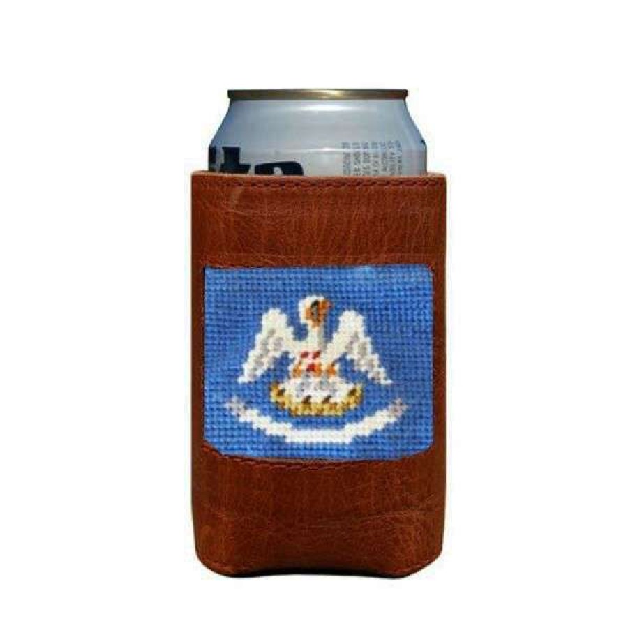 Gifts * | Best Price Louisiana State Flag Leather Coozie