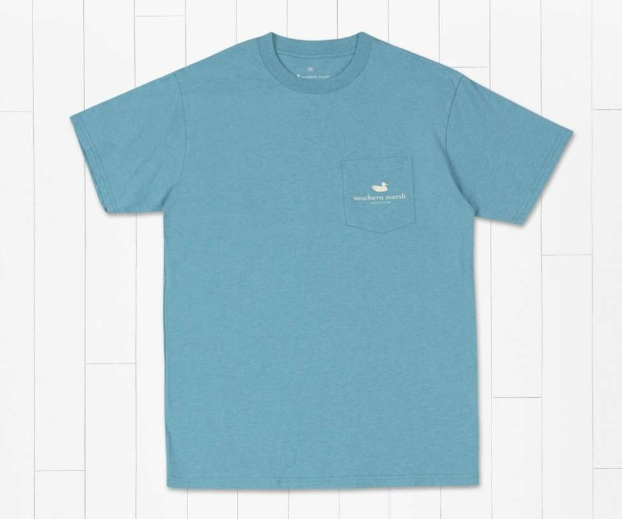 Men * | Classical Tile Fish Mosiac Tee By Southern Marsh Barbados Blue