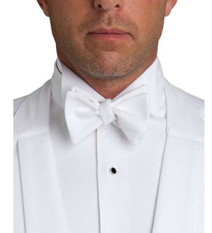 Men * | Latest Self-Tie Pique Bowtie White