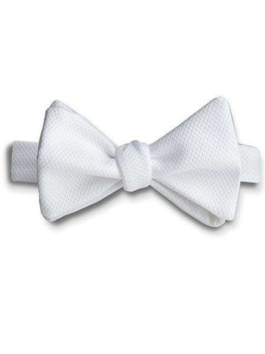 Men * | Latest Self-Tie Pique Bowtie White