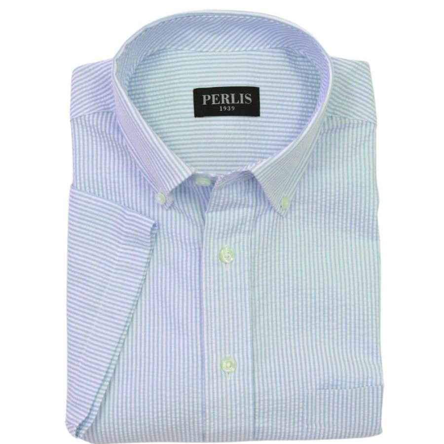 Men * | Best Price Perlis 1939 Seersucker Classic Fit Sport Shirt