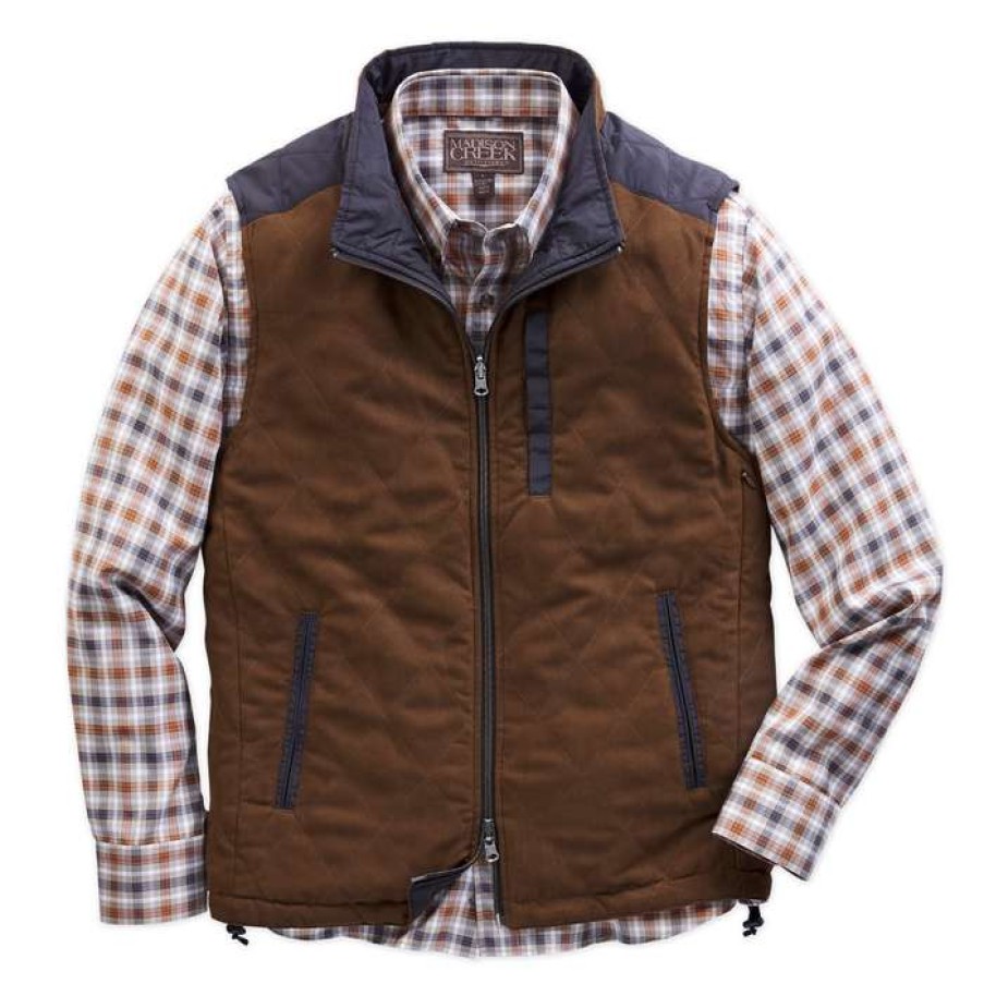 Men * | Latest Highpoint Reversible Vest By Madison Creek Brown/Black