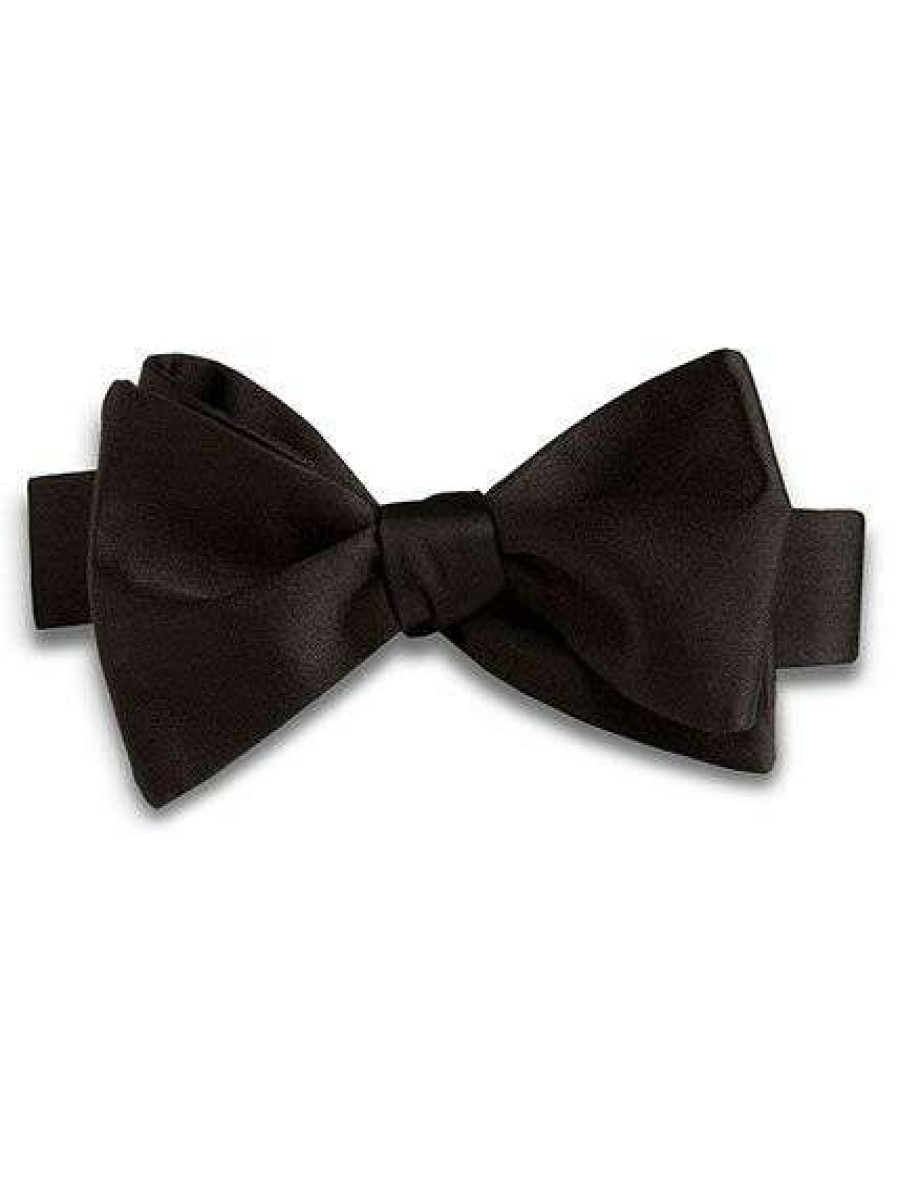 Men * | New Solid Self-Tie Bowtie Black