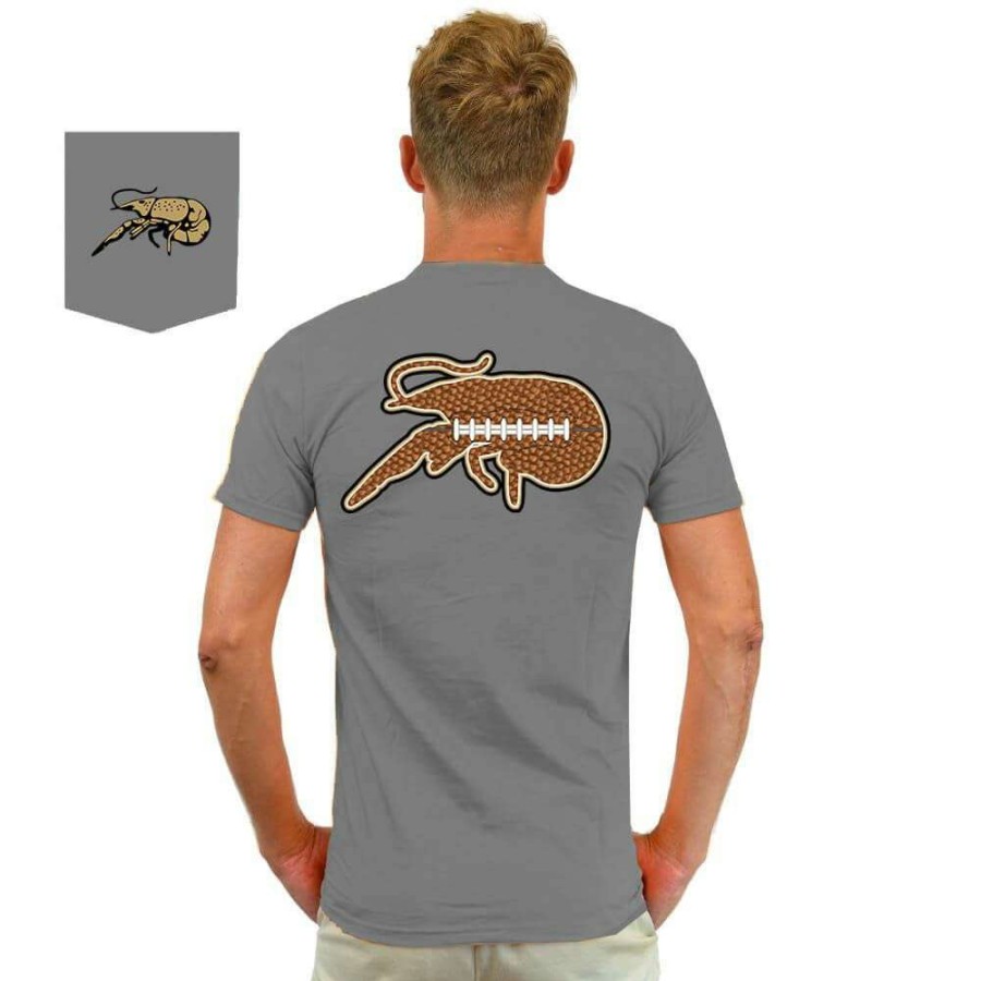 Crawfish * | Sale Crawfish Football Black & Gold Gameday Tee Hcane Grey