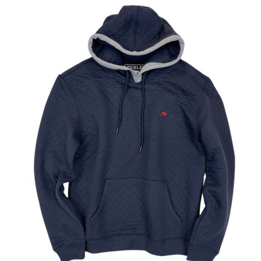 Crawfish * | Lower Prices Crawfish Quilted Hoodie Navy