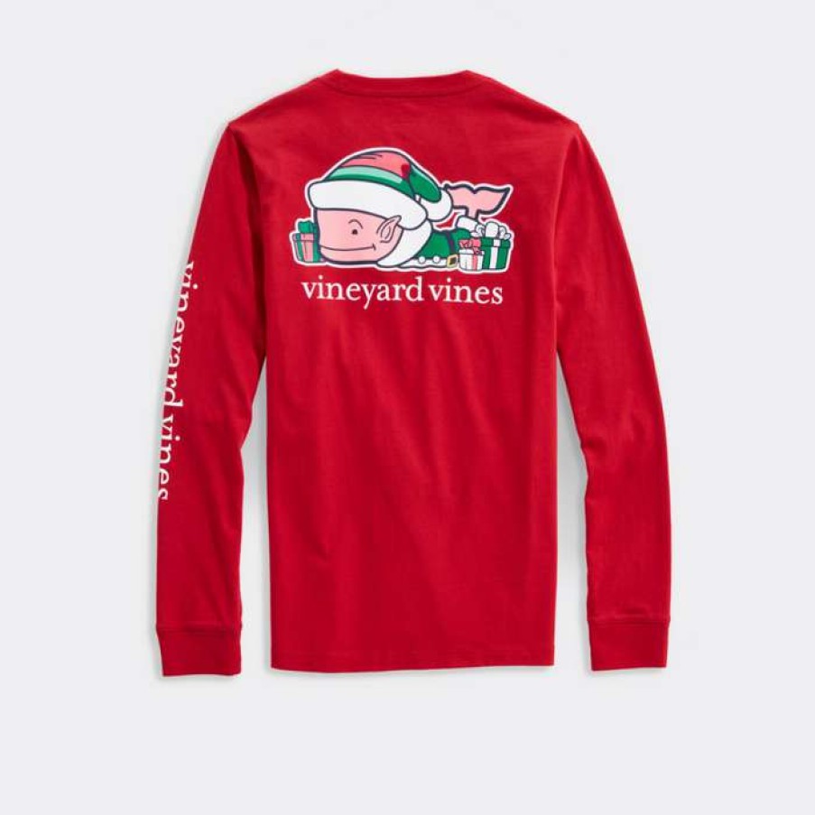 Kids * | Latest Youth Elf Whale Tee By Vineyard Vines Red Velvet