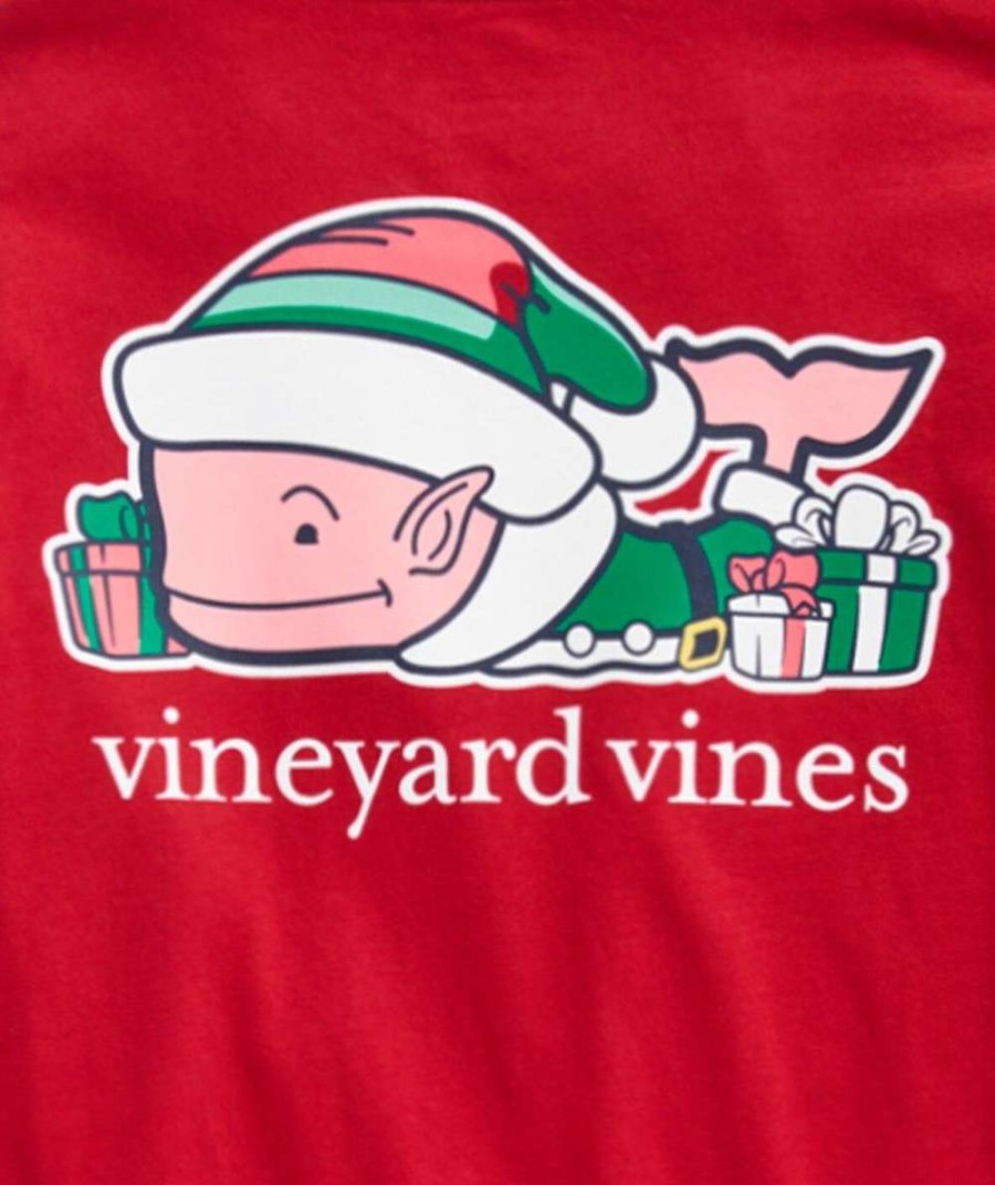 Kids * | Latest Youth Elf Whale Tee By Vineyard Vines Red Velvet