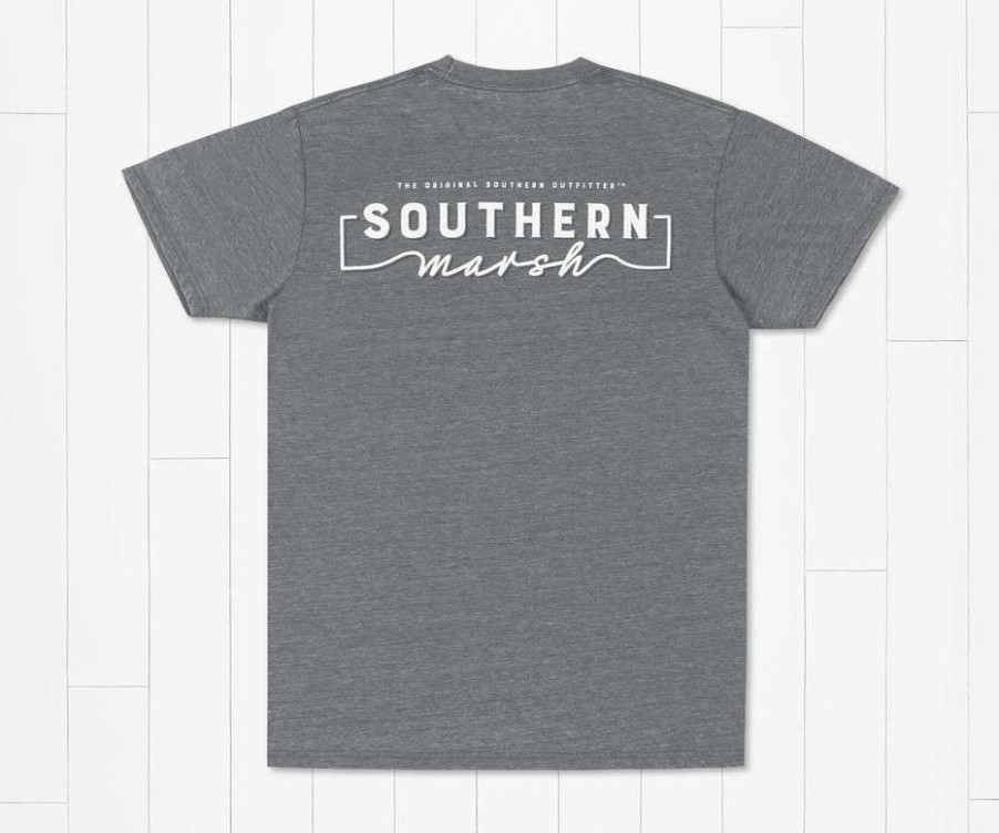 Men * | Discounts Garment Seawashed Tee By Southern Marsh Charcoal