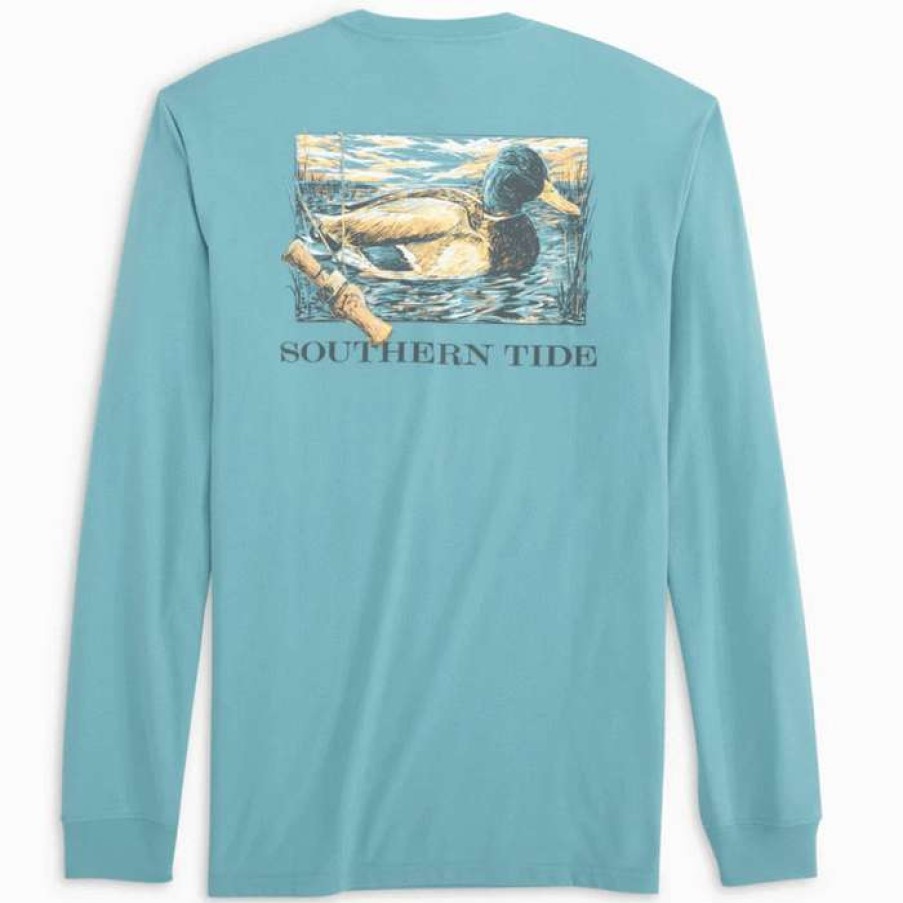 Men * | Official Fowl Call Series Tee By Southern Tide Tide Blue