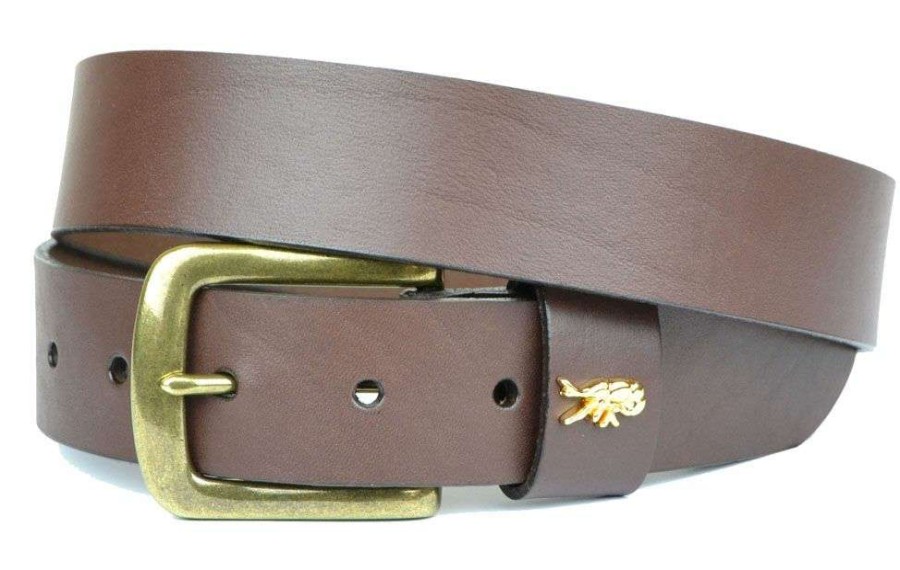 Crawfish * | Hot Selling Crawfish Leather Belt Brown