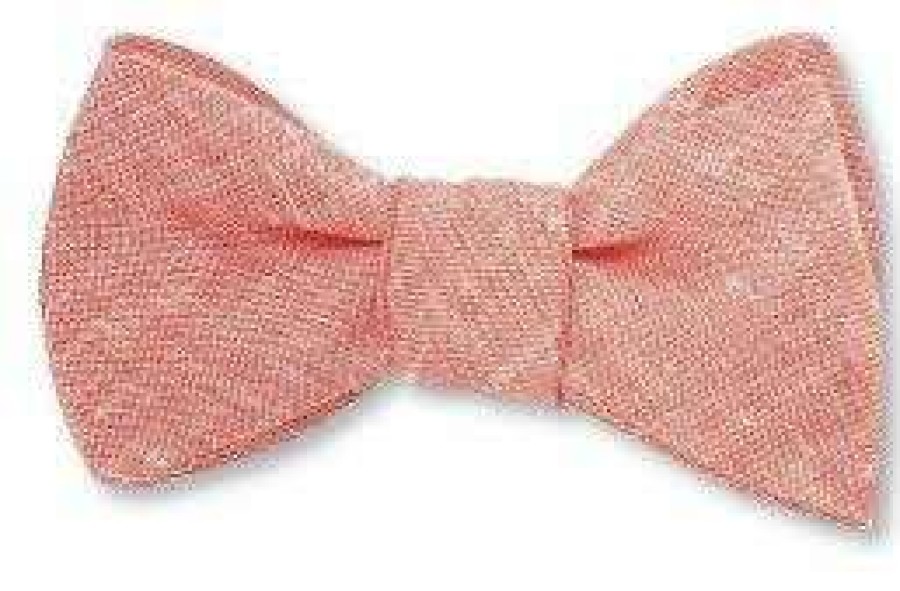 Kids * | Latest Boys Pre-Tied Linen Bow Tie By Hanauer Coral