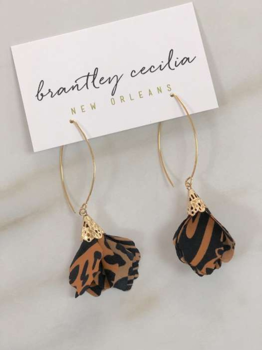 Women * | Special Tiger Flower Earrings By Brantley Cecilia