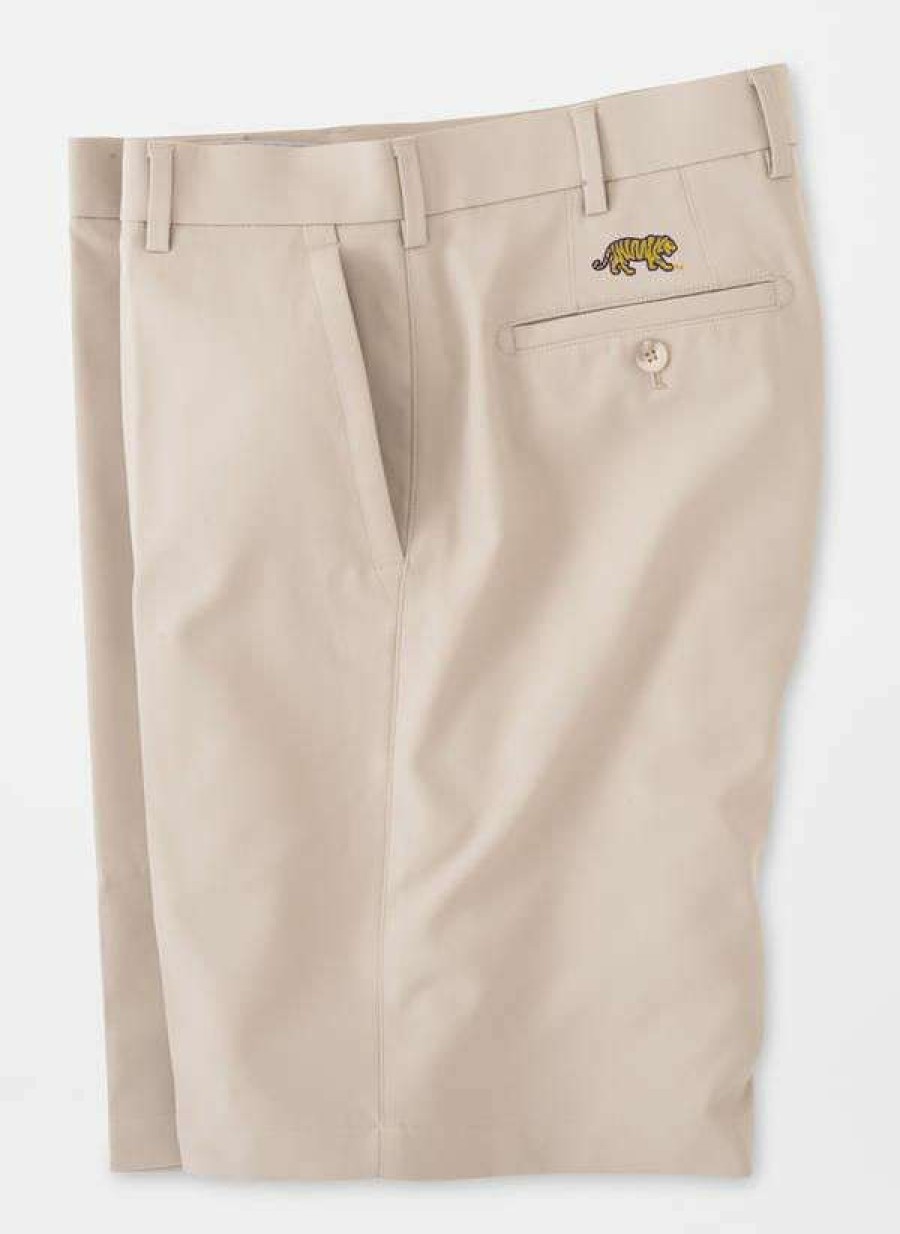 Men * | Hot Selling Lsu Mike The Tiger Twill Performance Short By Peter Millar