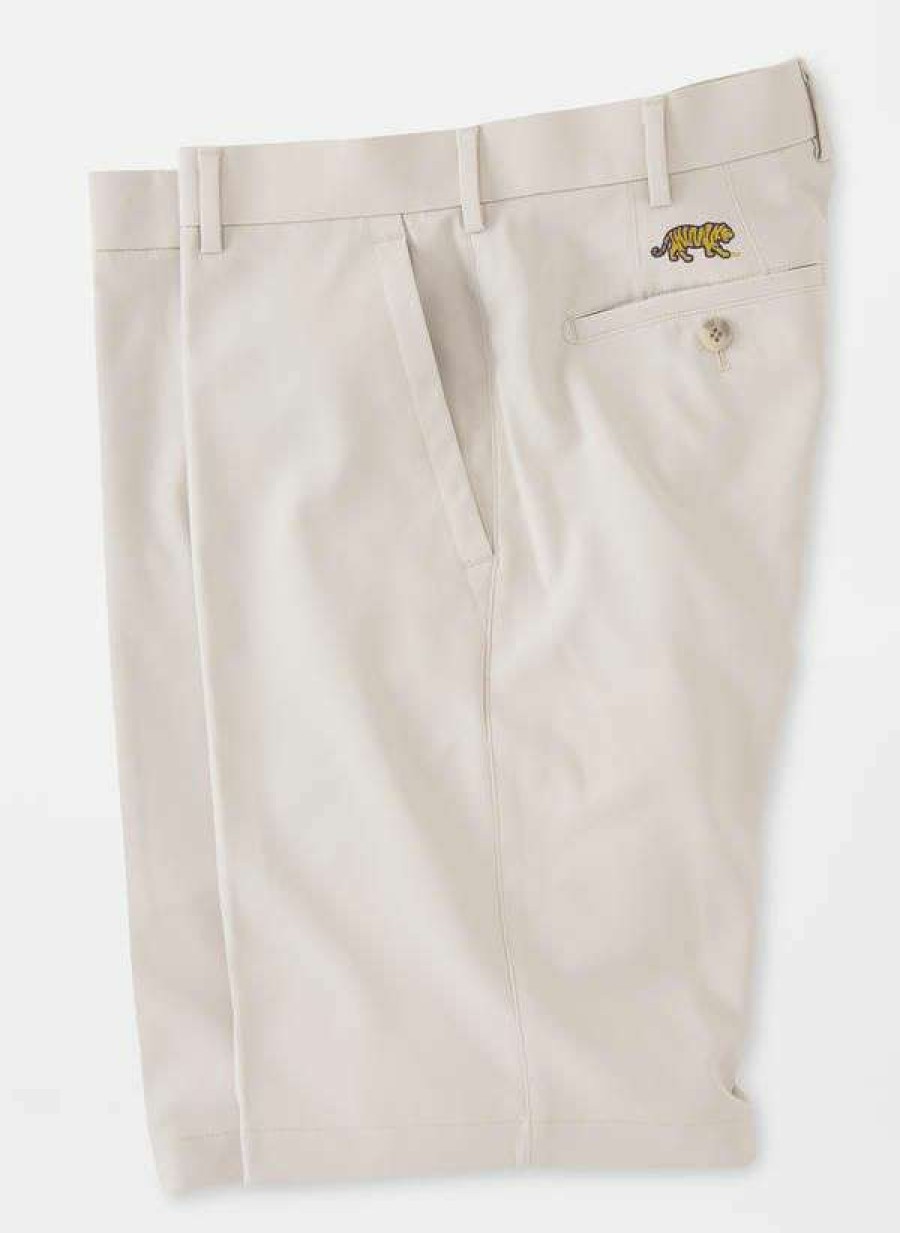 Men * | Hot Selling Lsu Mike The Tiger Twill Performance Short By Peter Millar