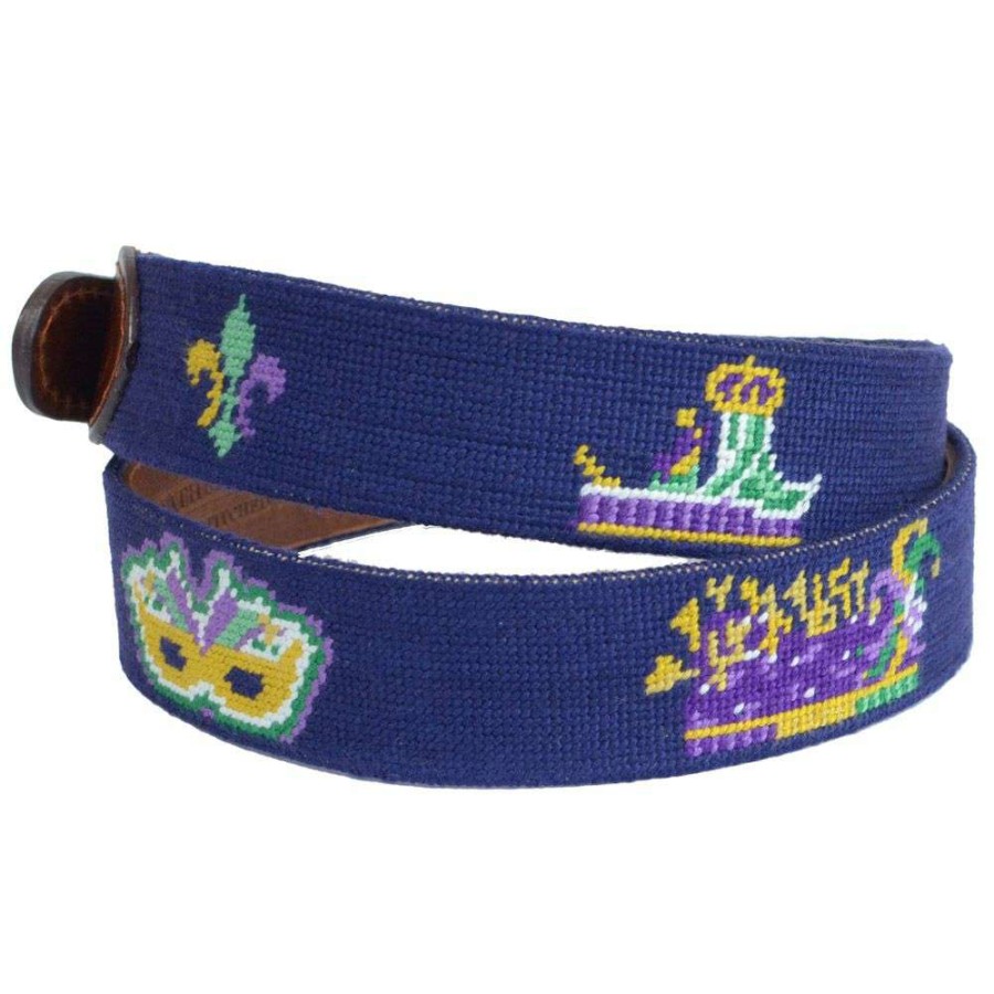 Men * | Special Mardi Gras Icons Needlepoint Belt By Smathers & Branson 41