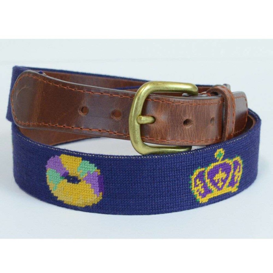 Men * | Special Mardi Gras Icons Needlepoint Belt By Smathers & Branson 41