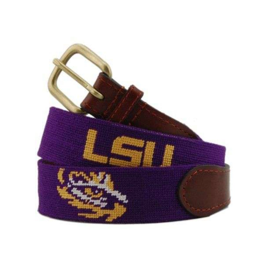 Men * | Sale Lsu Tiger Eye Belt By Smathers & Branson