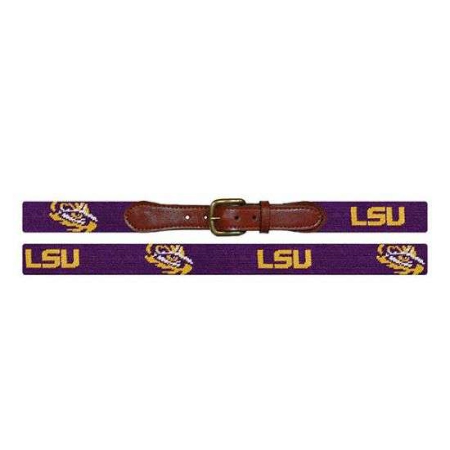 Men * | Sale Lsu Tiger Eye Belt By Smathers & Branson