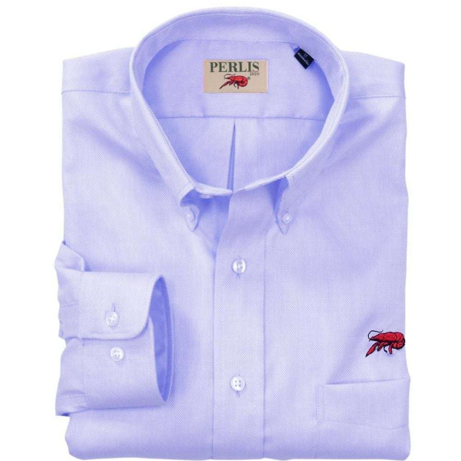 Crawfish * | Lower Prices Crawfish Solid Oxford Wrinkle Free Classic Fit Sport Shirt