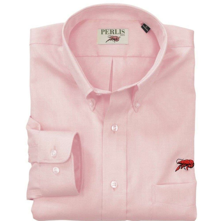 Crawfish * | Lower Prices Crawfish Solid Oxford Wrinkle Free Classic Fit Sport Shirt