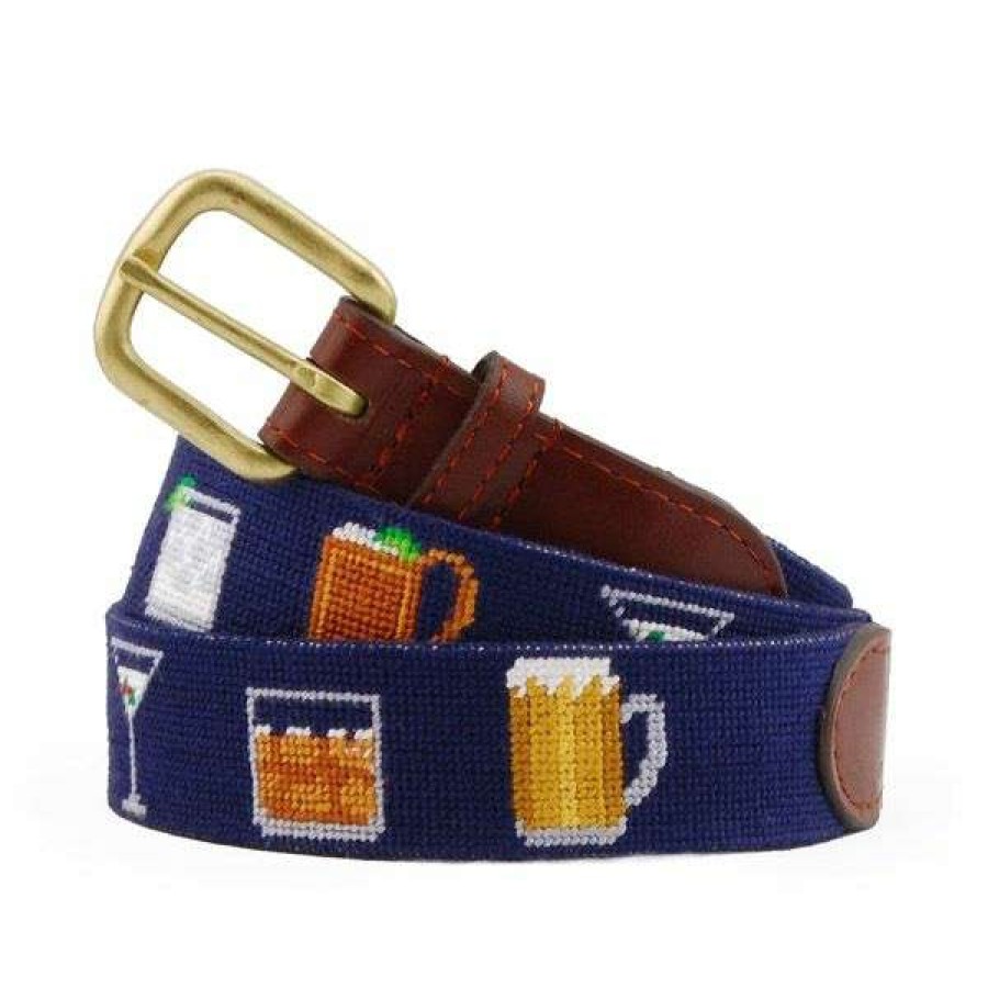 Men * | Good Quality Gentlemen'S Drinks Belt By Smathers & Branson Dark Navy