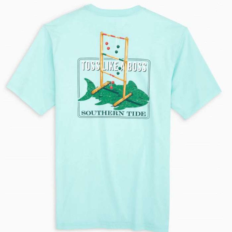 Men * | Discounts Toss Like A Boss Tee By Southern Tide Wake