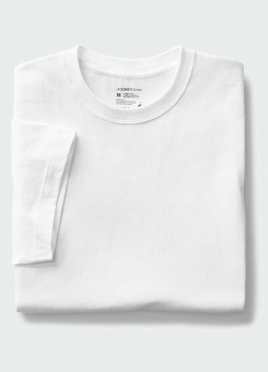 Men * | Lower Prices 3 Pack Crew Neck Tee Bu Jockey White