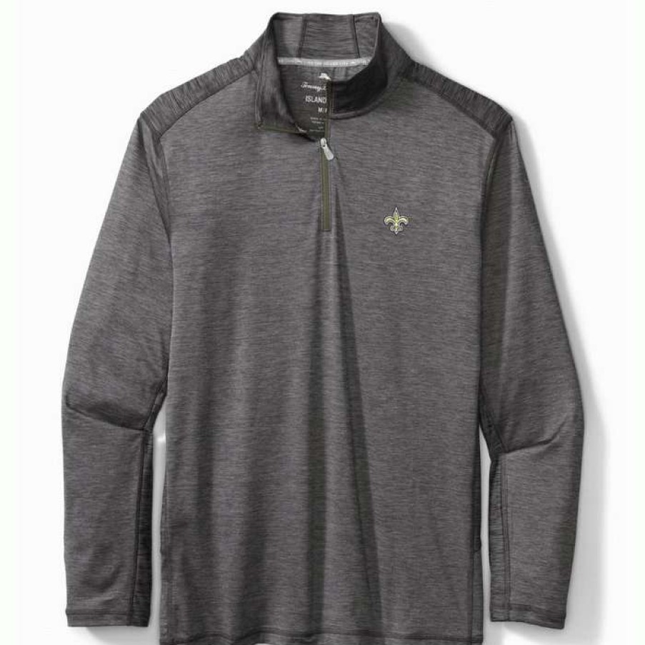 Men * | Sale Saints Sport Delray 1/2 Zip By Tommy Bahama Shadow