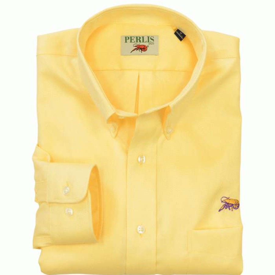 Crawfish * | Special Crawfish Solid Oxford Gameday Wrinkle Free Classic Fit