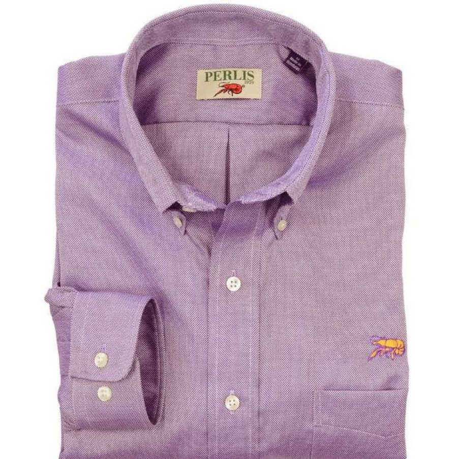 Crawfish * | Special Crawfish Solid Oxford Gameday Wrinkle Free Classic Fit