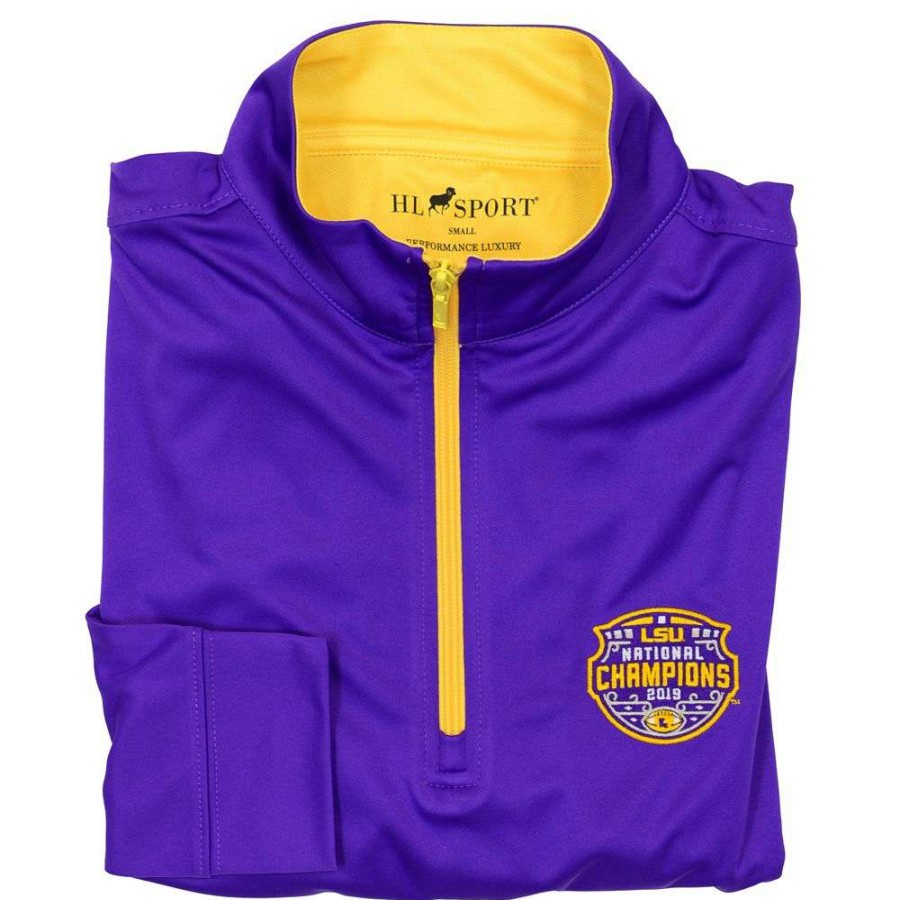 Men * | Latest Lsu National Champion 1/4 Zip Purple