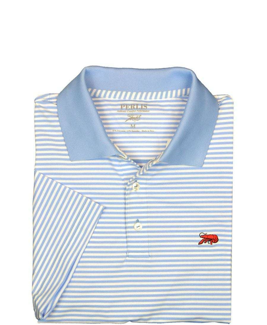 Crawfish * | Hot Selling Crawfish Performance Mini Stripe Polo