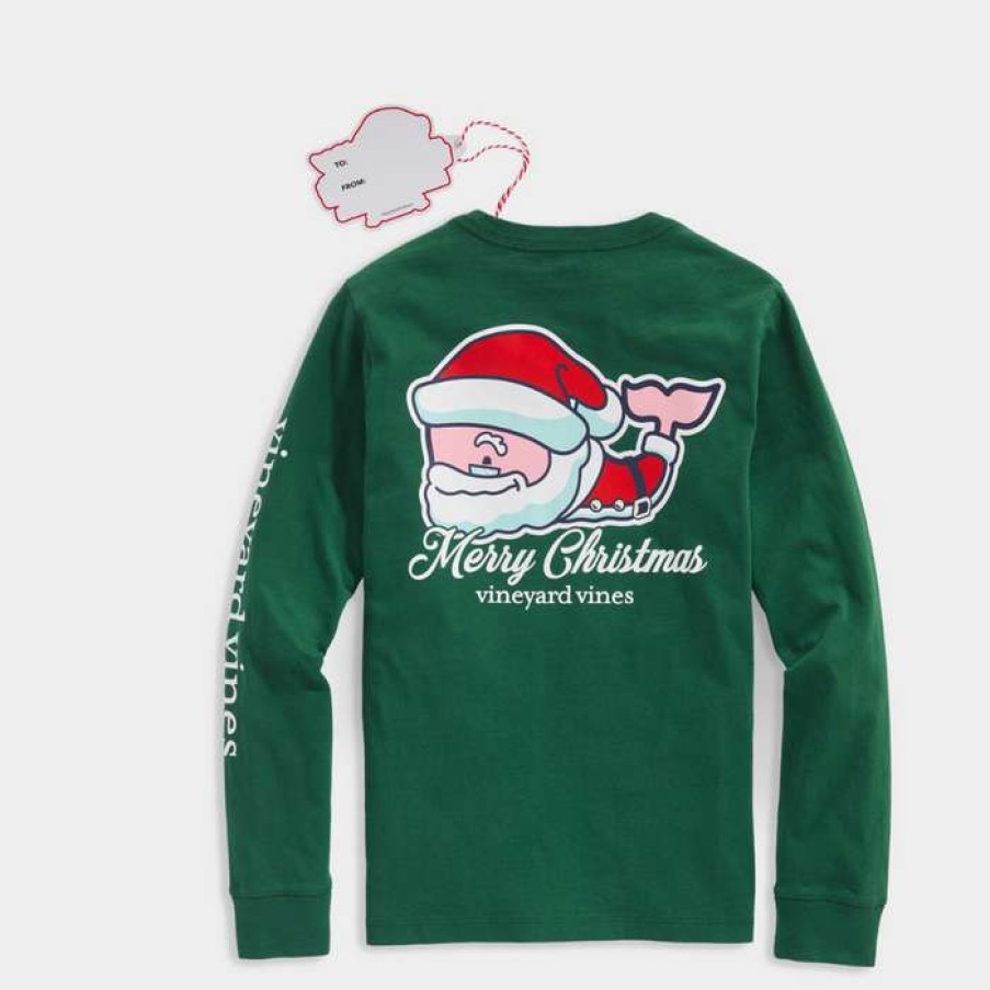 Kids * | Classical Youth Santa Whale Tee By Vineyard Vines Charleston Green