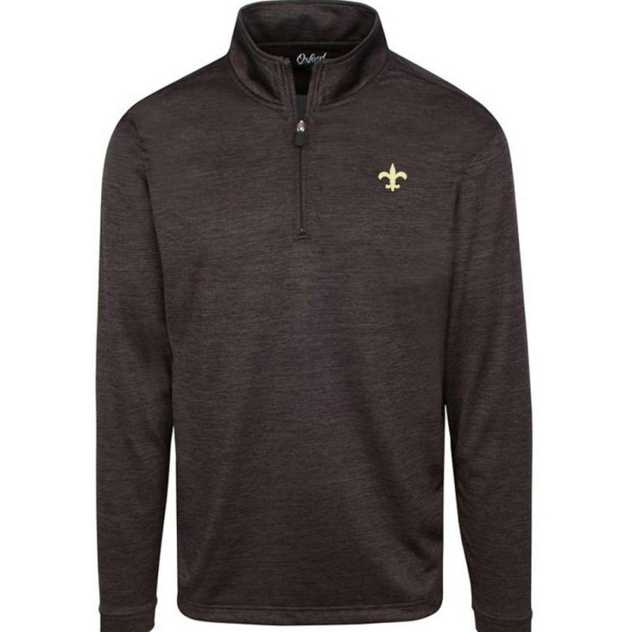 Men * | Latest Gold Fleur De Lis 1/4 Zip Black