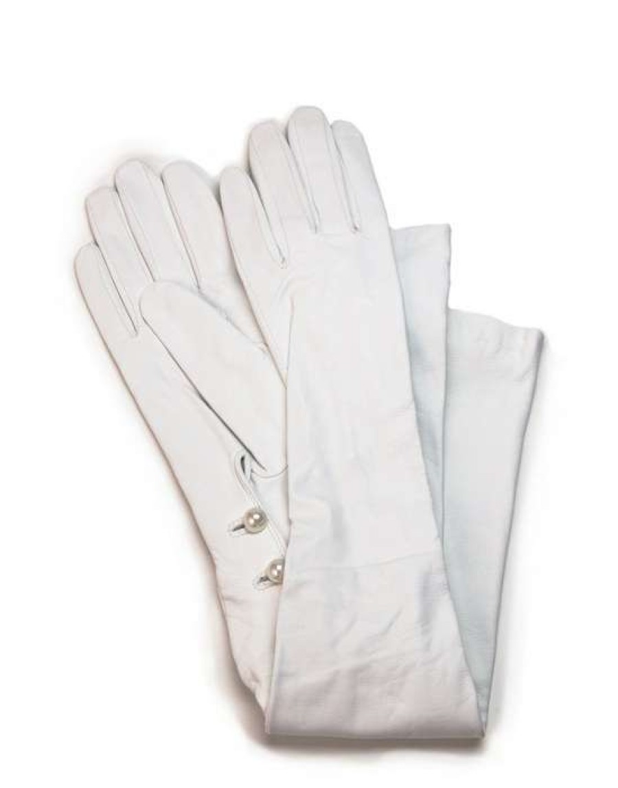 Women * | Special Hilts Willard Long Formal Gloves White