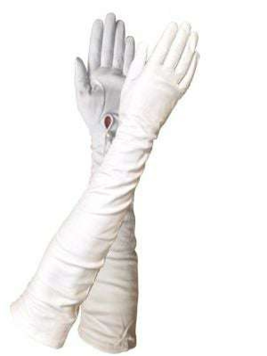 Women * | Special Hilts Willard Long Formal Gloves White