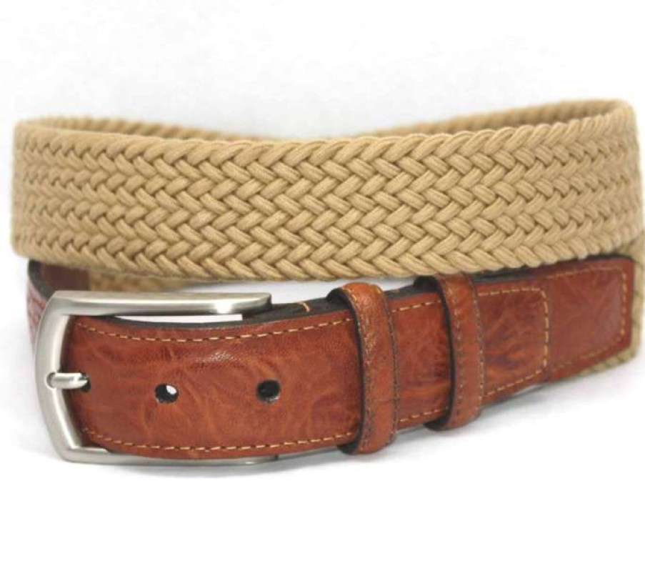 Men * | Sale Italian Woven Cotton Elastic Belt