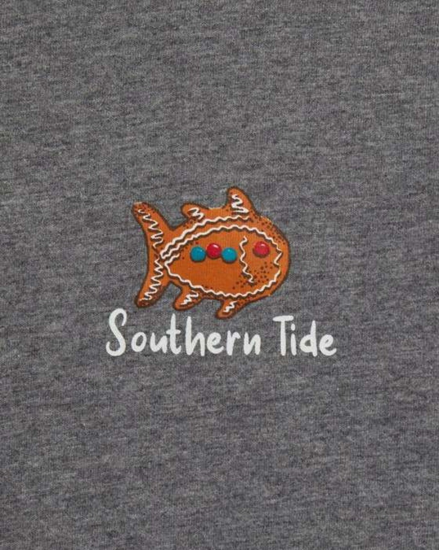 Kids * | Lower Prices Youth Gingerbread Jack Heather Tee By Southern Tide Heather Gunmetal