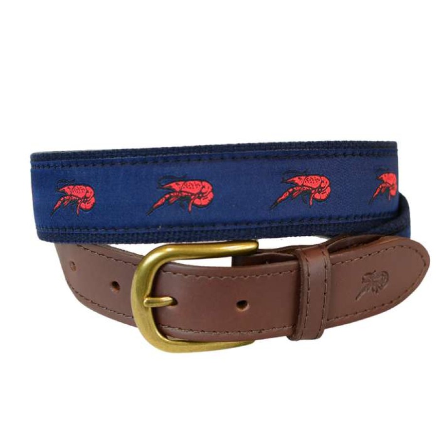 Crawfish * | Sale Crawfish Ribbon Leather Tab Belt